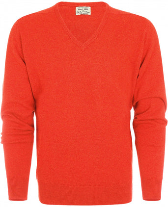 William Lockie V-hals Lamswol Pullover | Inferno