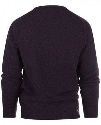 William Lockie V-hals Lamswol Pullover | Elderberry
