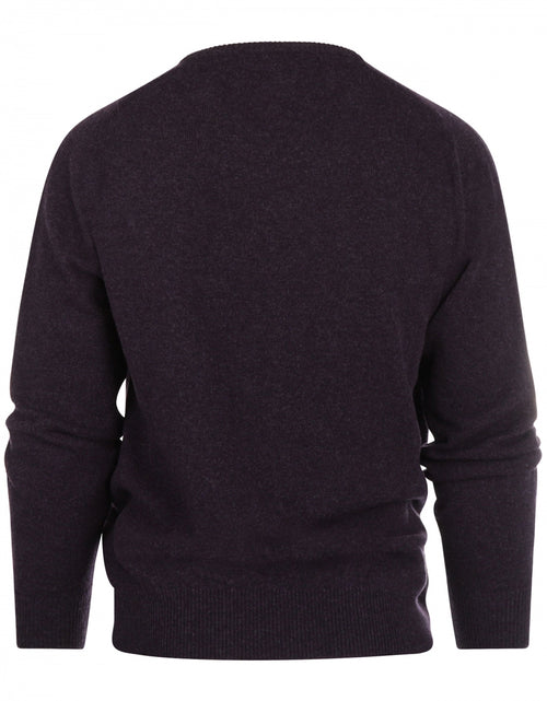 William Lockie V-neck Lambswool Pullover | Elderberry