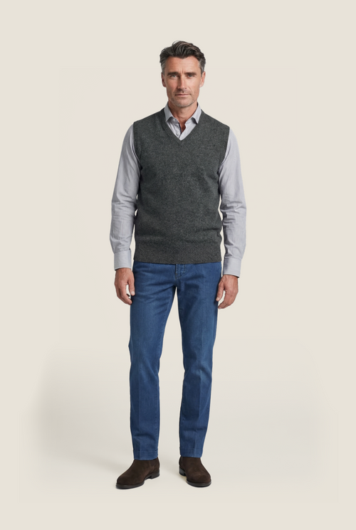 William Lockie Slipover Lambswool | Charcoal