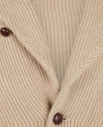 Button vest camel hair shawl collar | Blonde