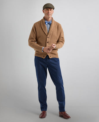 Button vest camel hair shawl collar | Natural