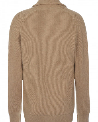 Button vest camel hair shawl collar | Natural