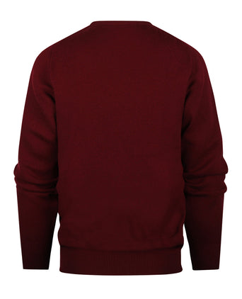 Pullover Lamswol ronde hals dutch fit | Bordeaux