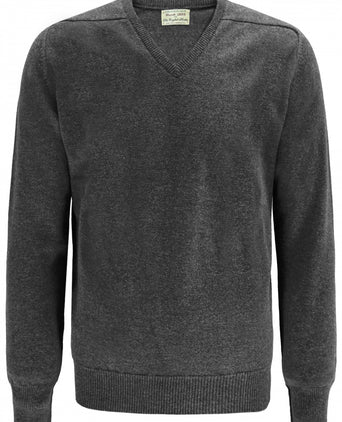 Pullover Lamswol dutch fit v-hals | Charcoal