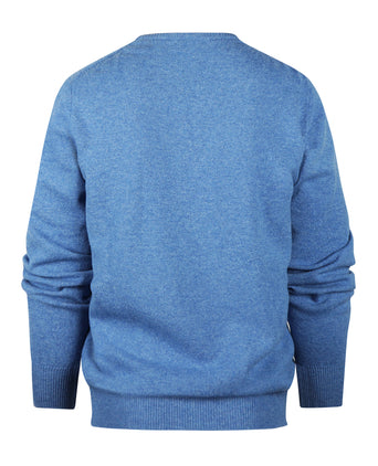 Pullover Lamswol dutch fit v-hals | Blauw