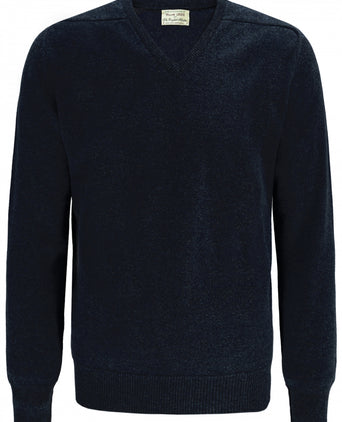 Pullover Lamswol dutch fit v-hals | Navy