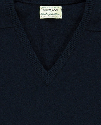Pullover Lamswol dutch fit v-hals | Navy