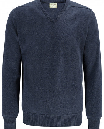 Pullover Lamswol dutch fit v-hals | Oxford Blue