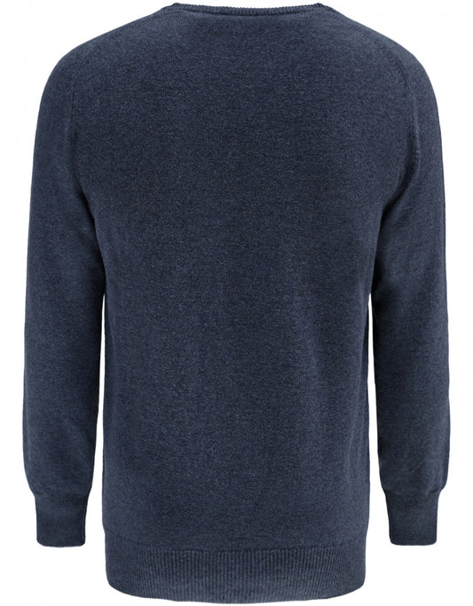 Pullover Lambswool dutch fit v-neck | Oxford Blue
