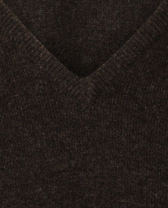 Pullover Lambswool dutch fit v-neck | Cocoa