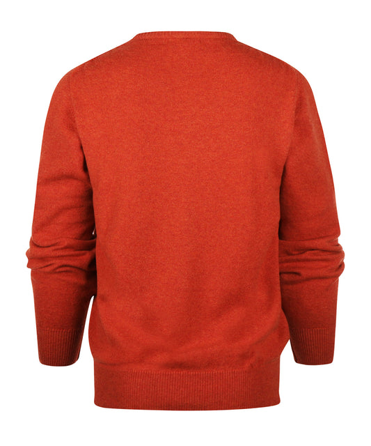 Pullover aus Lammwolle, holländische Passform, V-Ausschnitt | Braun