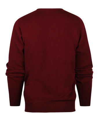 Pullover Lamswol dutch fit v-hals | Bordeaux