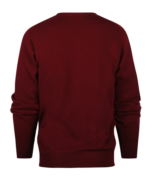 Pullover Lambswool dutch fit v-neck | Bordeaux