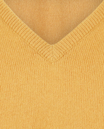 Pullover Lambswool dutch fit v-neck | Harvest Gold