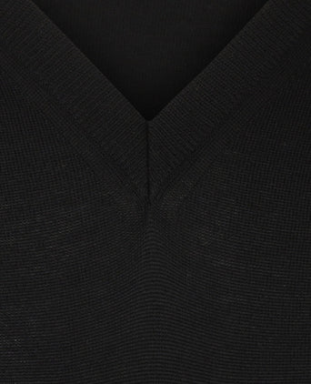 Merino wool v-neck sweater | Black