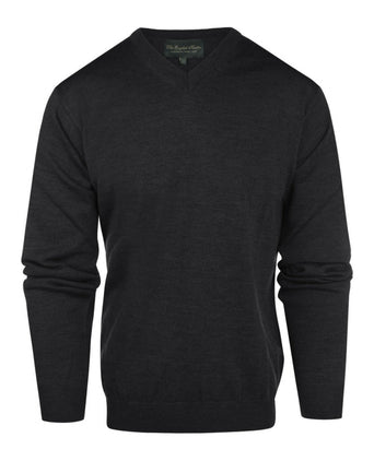 Pullover merino wool v-neck | Charcoal