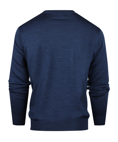 Merino wool v-neck sweater | Blue