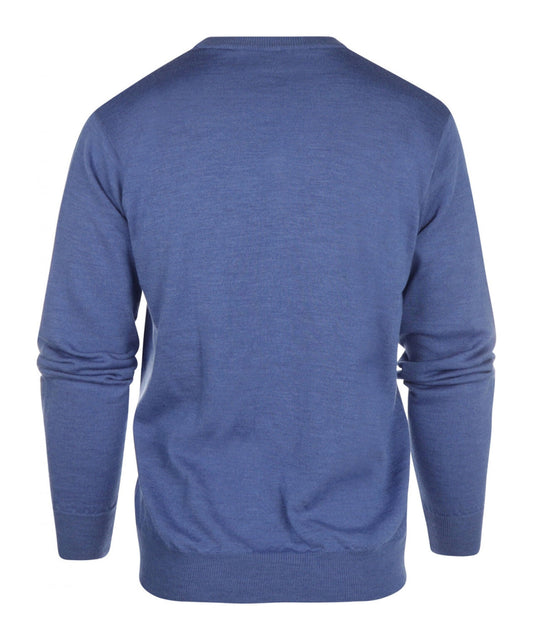 Merino wool v-neck sweater | Blue