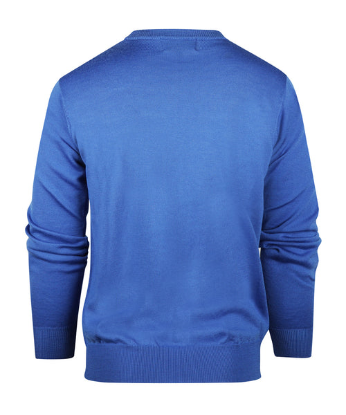 Merino wool v-neck sweater | Blue