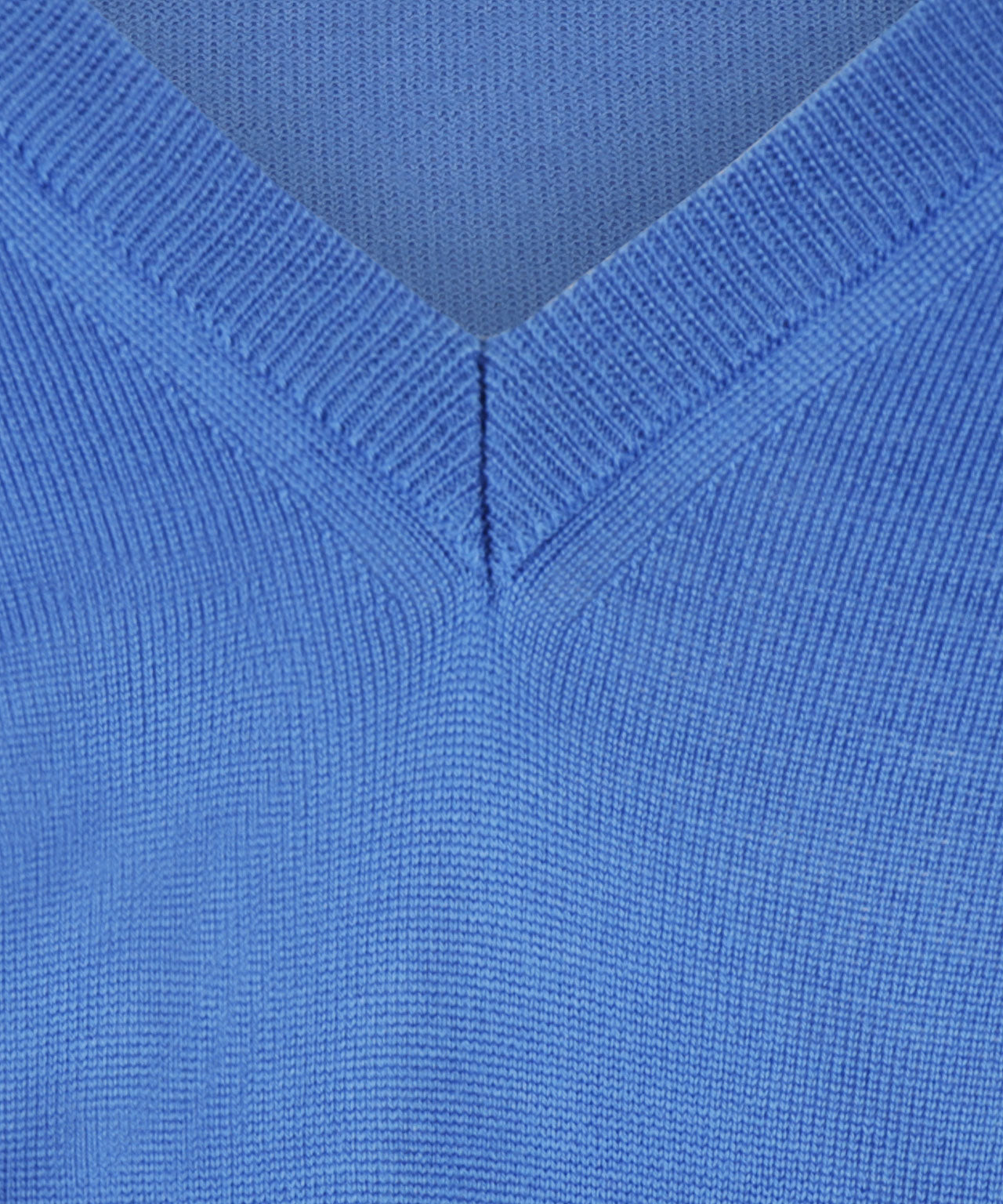 Merinowollpullover mit V-Ausschnitt | Blau