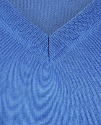 Merino wool v-neck sweater | Blue