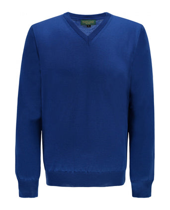 Pullover merino wool v-neck | Cobalt