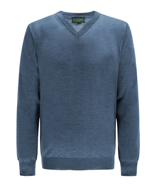 Pullover merino wol v-hals | Bleu Mix