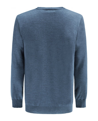 Pullover merino wool v-neck | Blue Mix