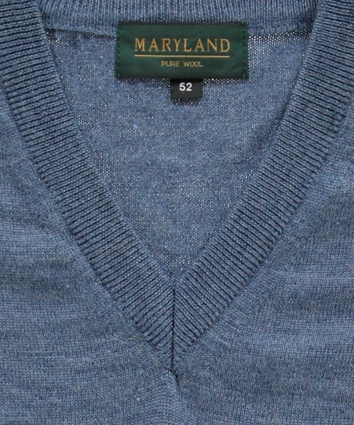 Merino V-Hals Pullover | Staal Blauw Melange