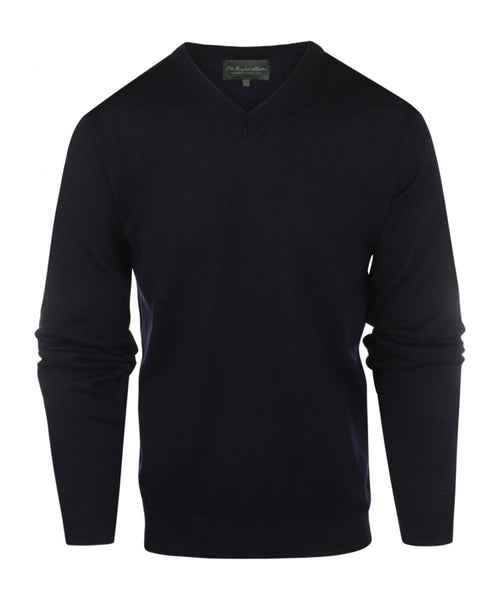 Pullover merino wool v-neck | Navy
