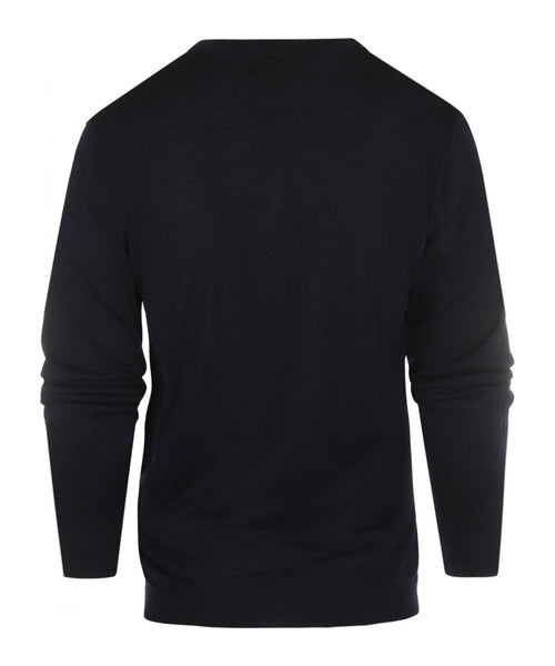 Pullover merino wool v-neck | Navy