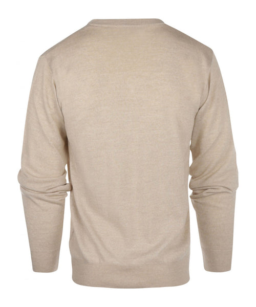 Pullover merino wool v-neck | Beige