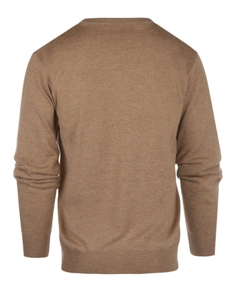 Merino wool v-neck sweater | Camel