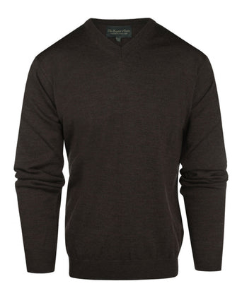 Merino wool v-neck sweater | Dark Brown