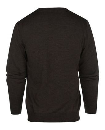 Merino wool v-neck sweater | Dark Brown
