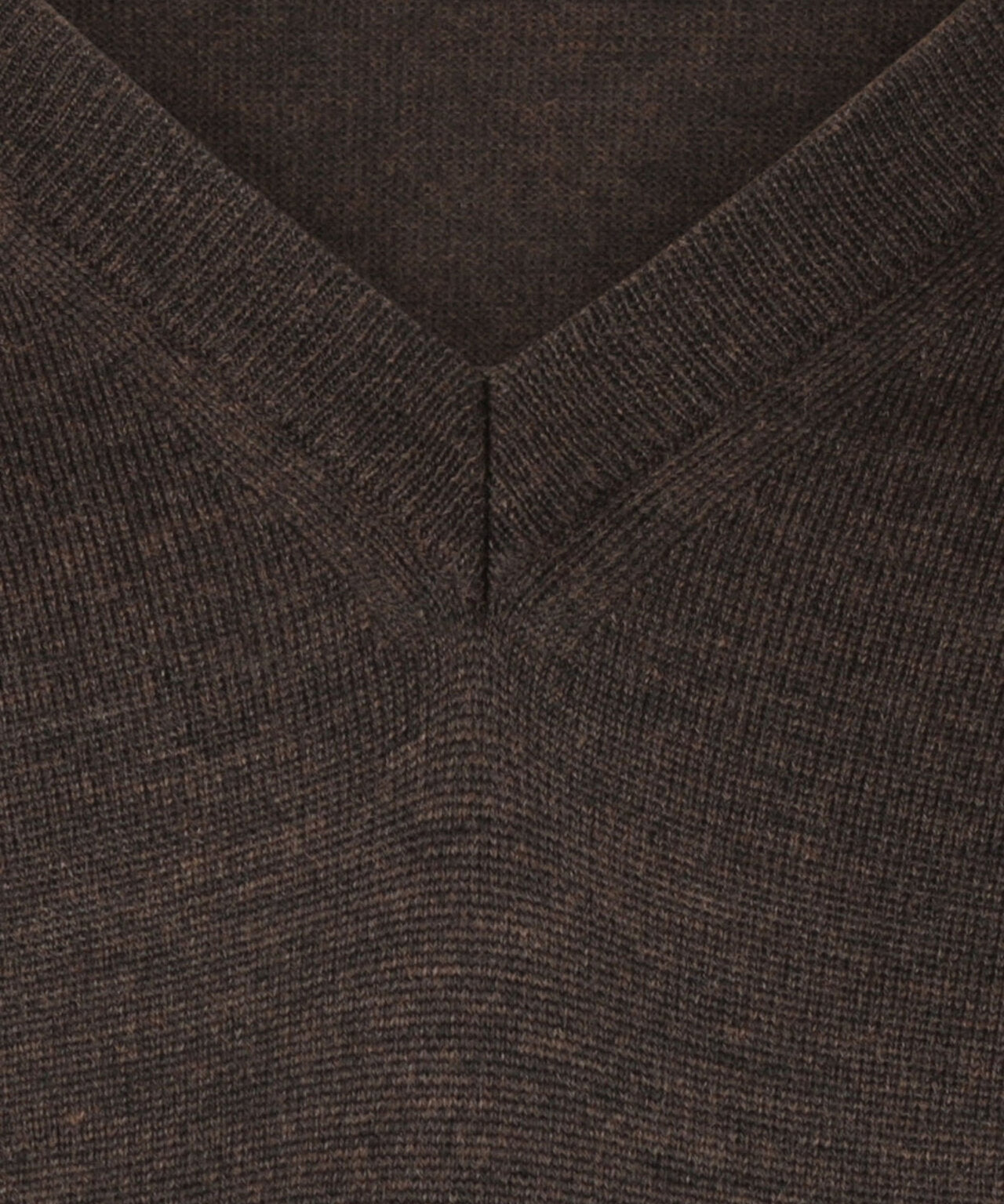 Merino wool v-neck sweater | Dark Brown