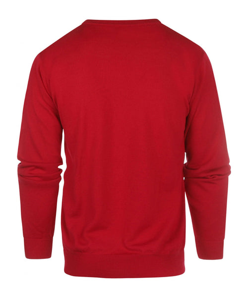 Merino wool v-neck sweater | Red