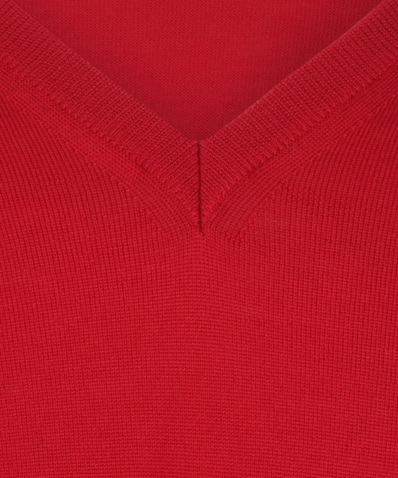 Merino wool v-neck sweater | Red