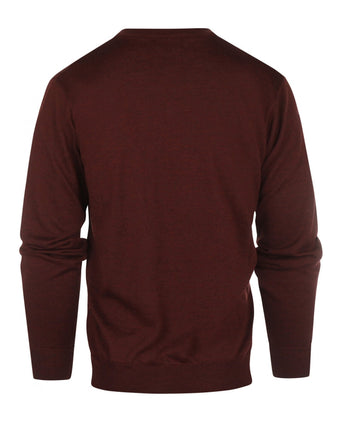 Pullover merino wool v-neck | Bordeaux