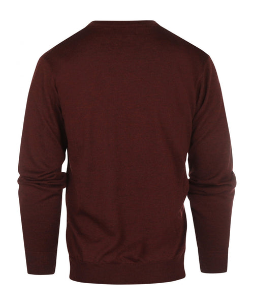 Pullover merino wool v-neck | Bordeaux