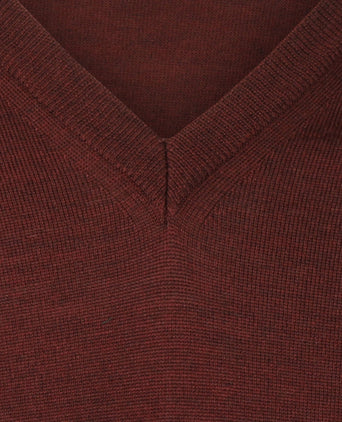 Pullover merino wool v-neck | Bordeaux