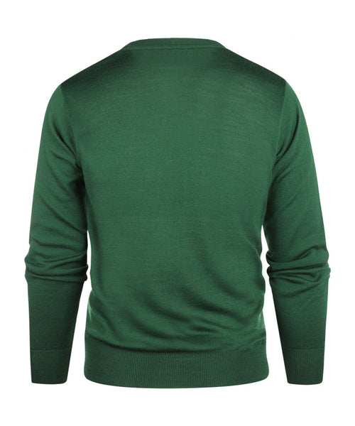 Merino wool v-neck sweater | Green
