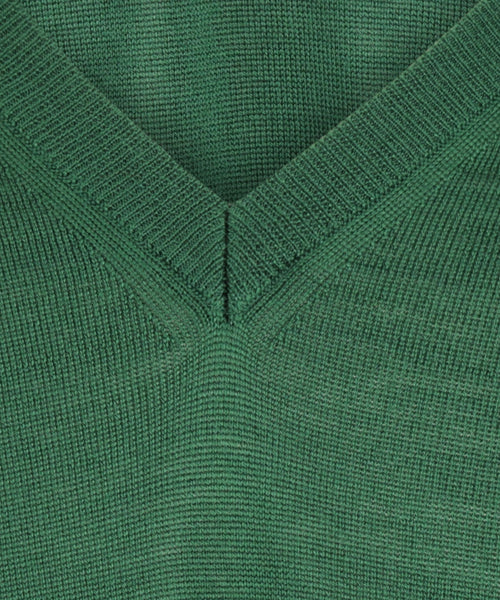 Merino wool v-neck sweater | Green