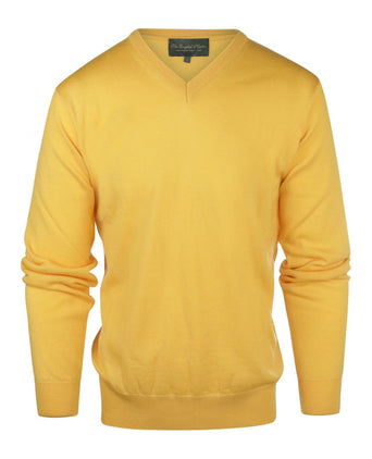 Merino wool v-neck sweater | Yellow