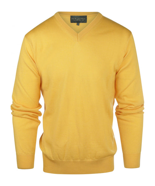 Merino wool v-neck sweater | Yellow