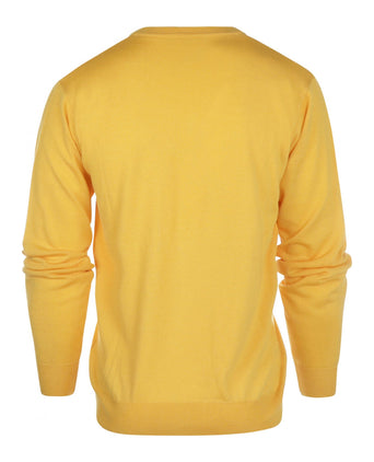 Merino wool v-neck sweater | Yellow