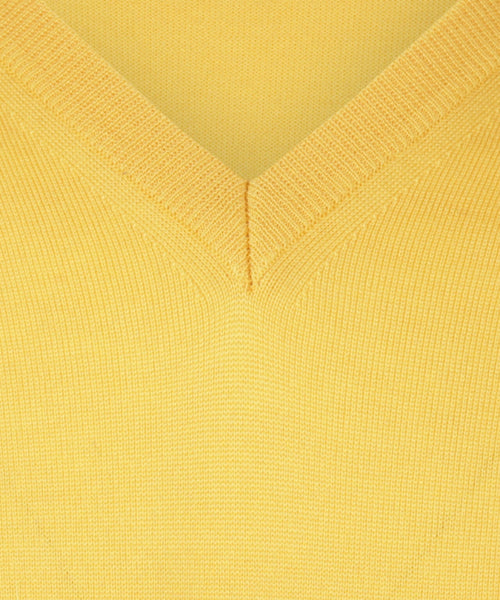 Merino wool v-neck sweater | Yellow