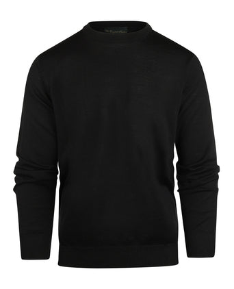 Merino wool round neck sweater | Black