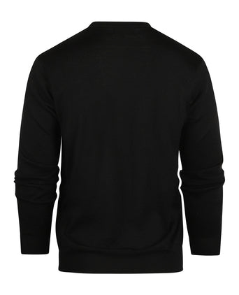 Merino wool round neck sweater | Black